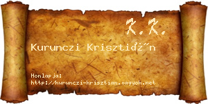 Kurunczi Krisztián névjegykártya